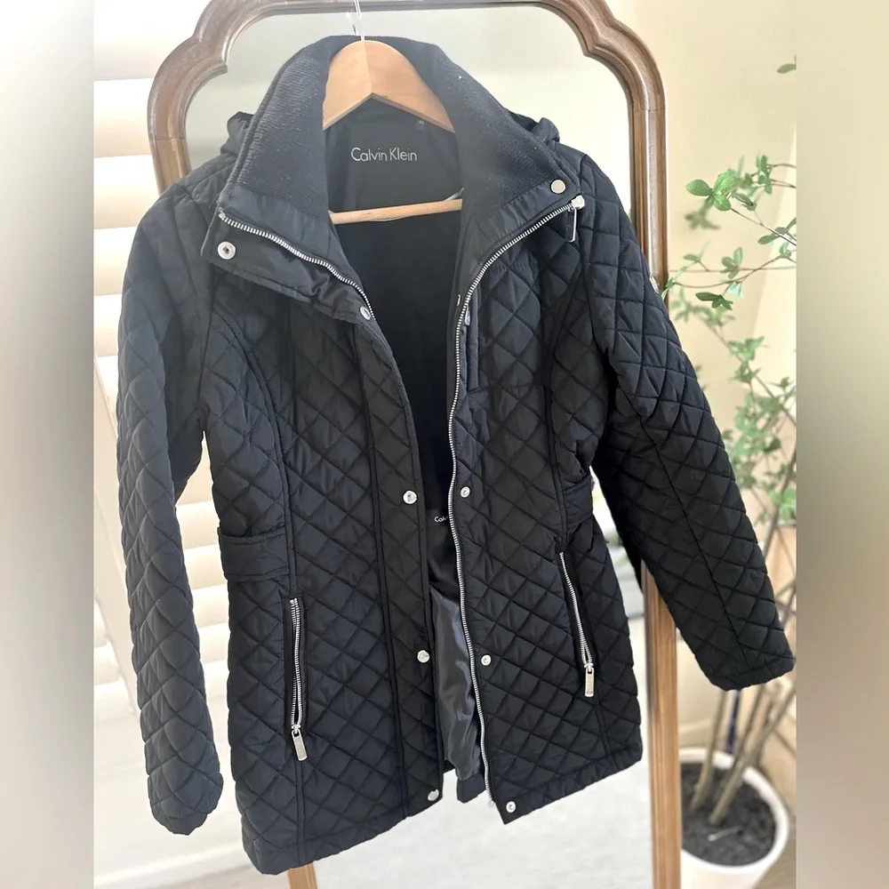 Calvin Klein Quilted Black Jacket XS - Picture 1 of 4
